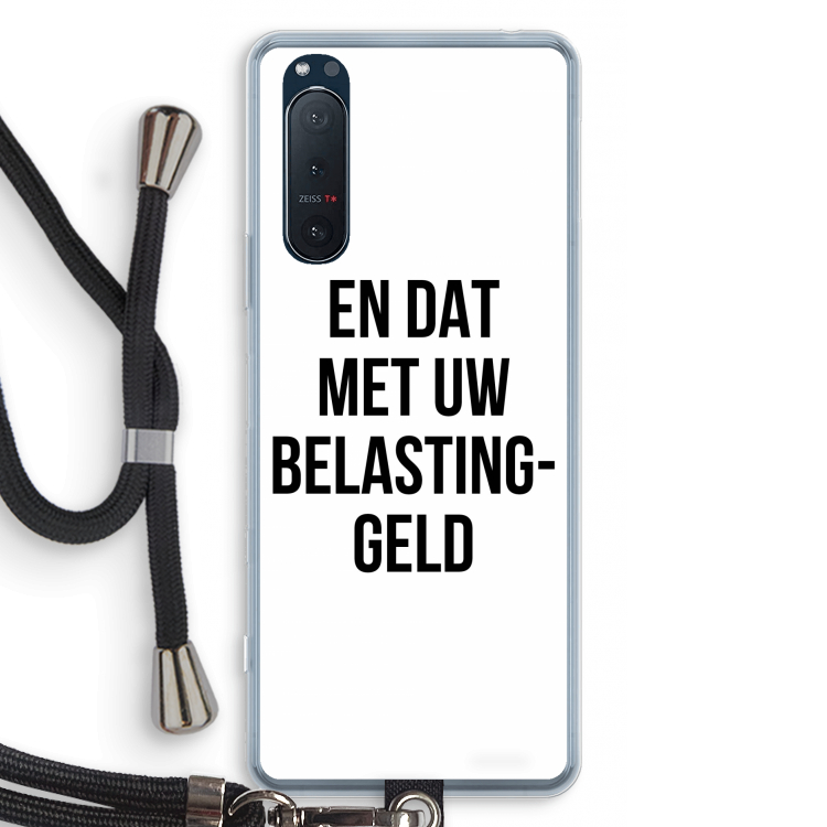 Belastinggeld: Sony Xperia 5 II Transparant Hoesje met koord