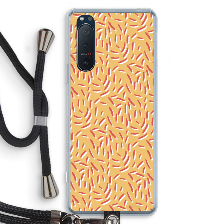 Camouflage: Sony Xperia 5 II Transparant Hoesje met koord