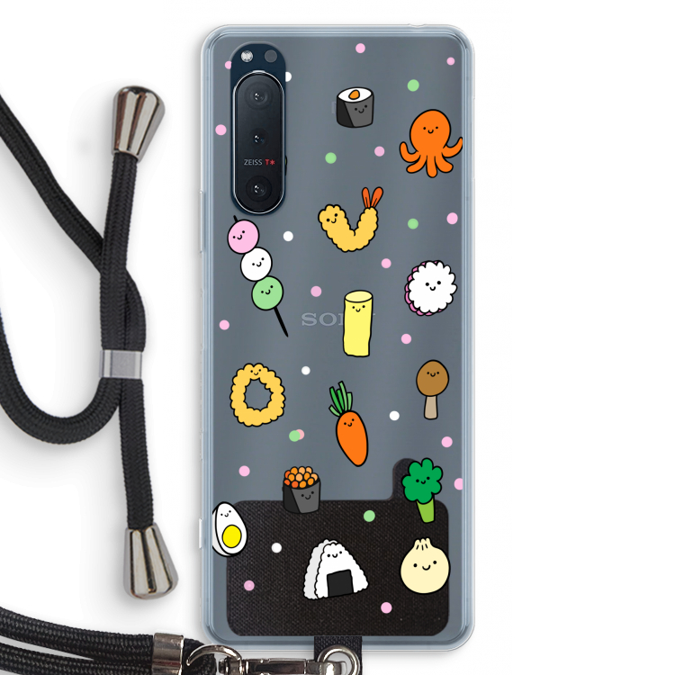 Happy bento friends: Sony Xperia 5 II Transparant Hoesje met koord