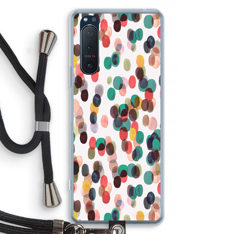 Tropical Dots: Sony Xperia 5 II Transparant Hoesje met koord