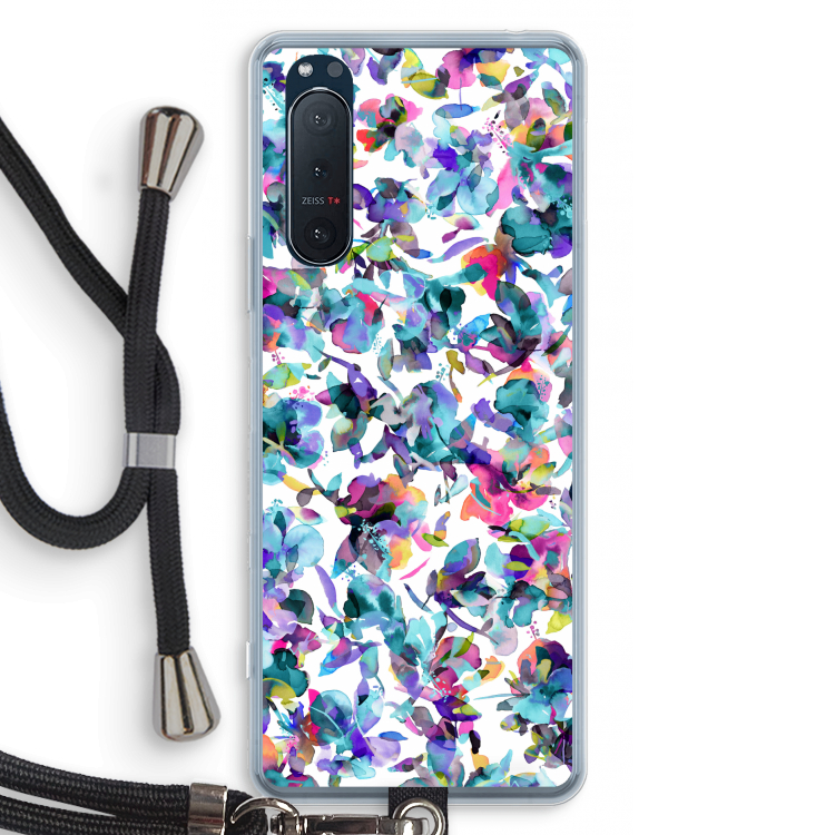 Hibiscus Flowers: Sony Xperia 5 II Transparant Hoesje met koord