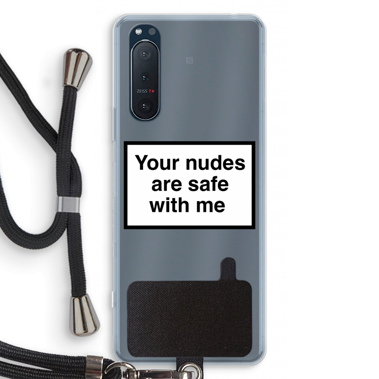 Safe with me: Sony Xperia 5 II Transparant Hoesje met koord