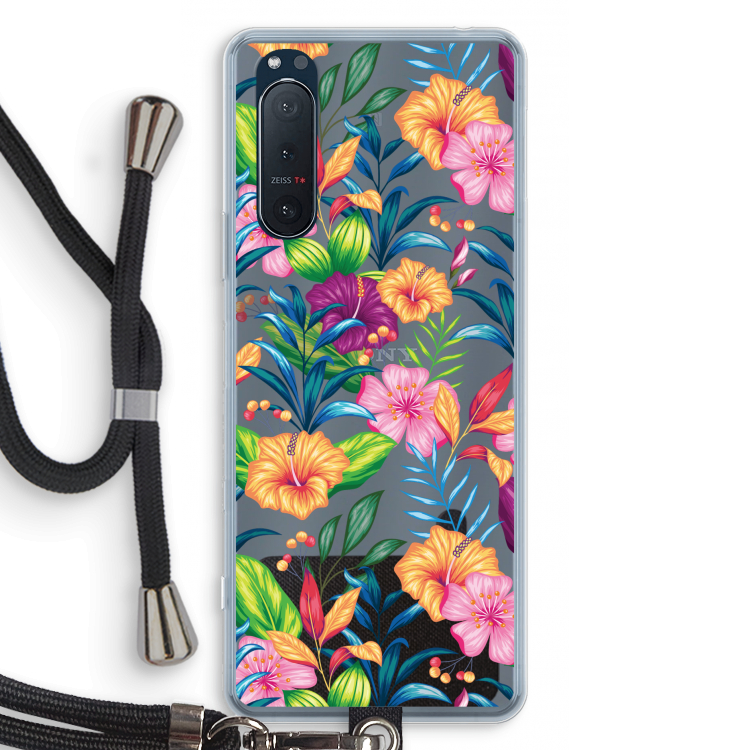 Tropisch 2: Sony Xperia 5 II Transparant Hoesje met koord