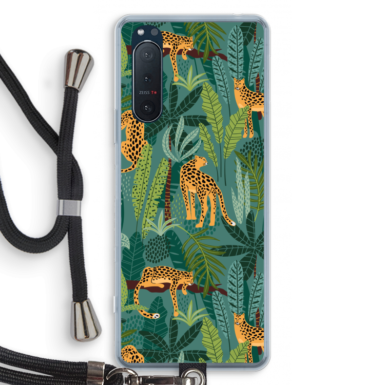 Luipaard 2: Sony Xperia 5 II Transparant Hoesje met koord