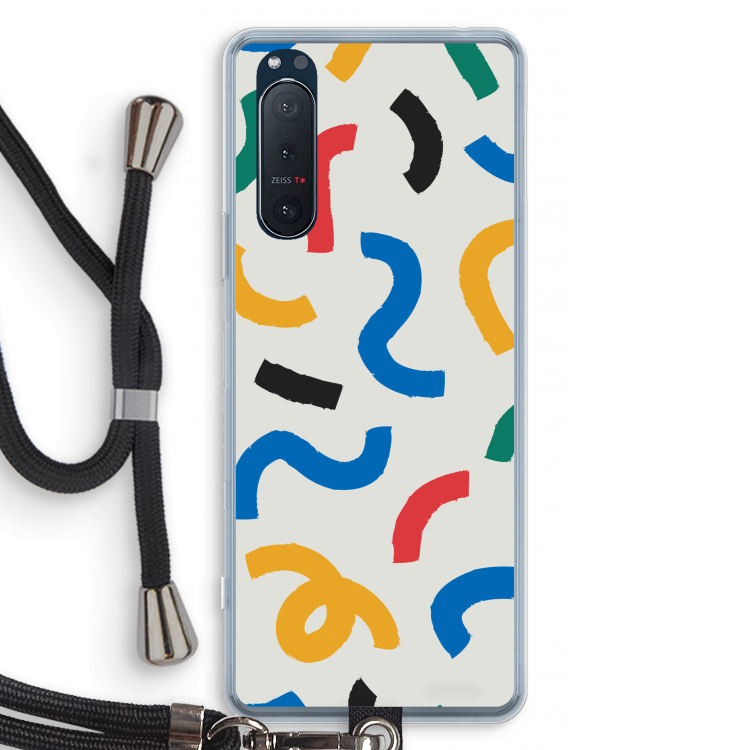 Illustratieve pop 2: Sony Xperia 5 II Transparant Hoesje met koord