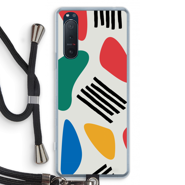 Illustratieve pop 1: Sony Xperia 5 II Transparant Hoesje met koord