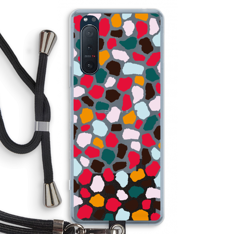 Colored Giraffe: Sony Xperia 5 II Transparant Hoesje met koord