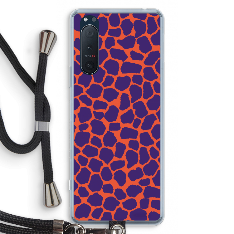 Purple Giraffe: Sony Xperia 5 II Transparant Hoesje met koord