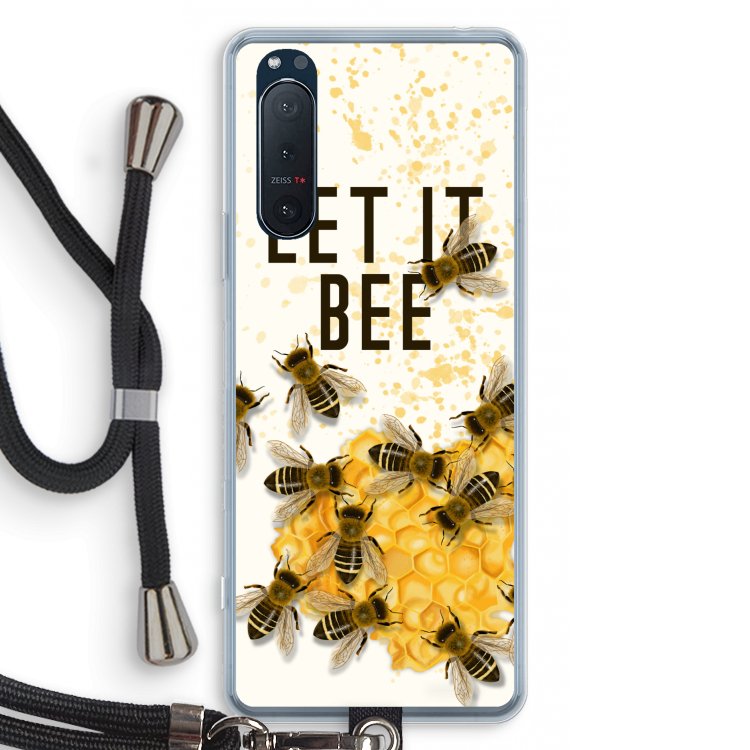 Let it bee: Sony Xperia 5 II Transparant Hoesje met koord