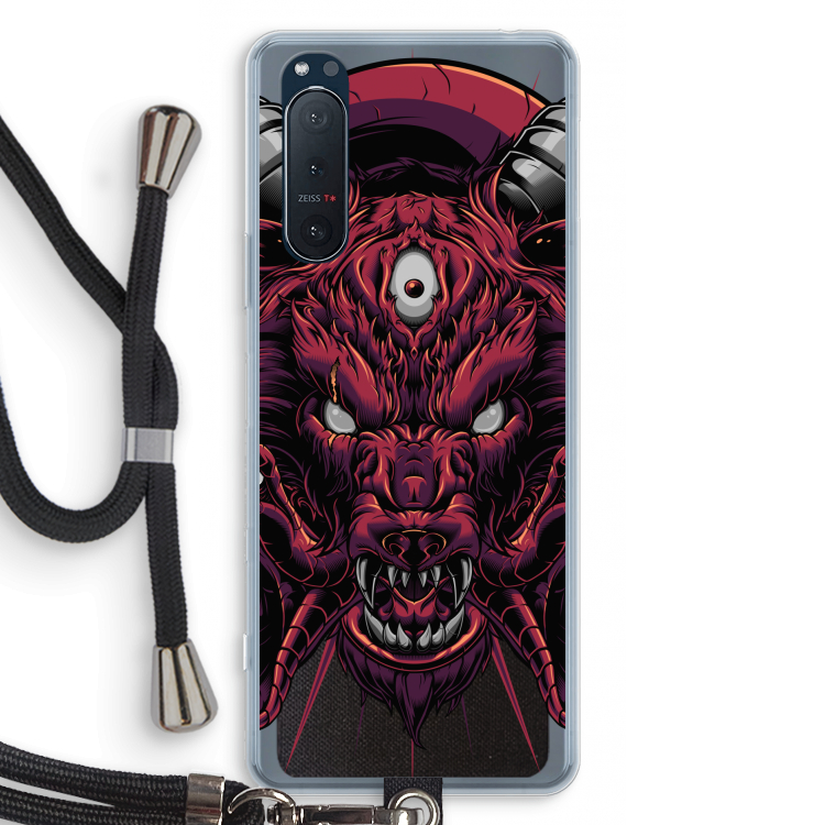 Hell Hound and Serpents: Sony Xperia 5 II Transparant Hoesje met koord