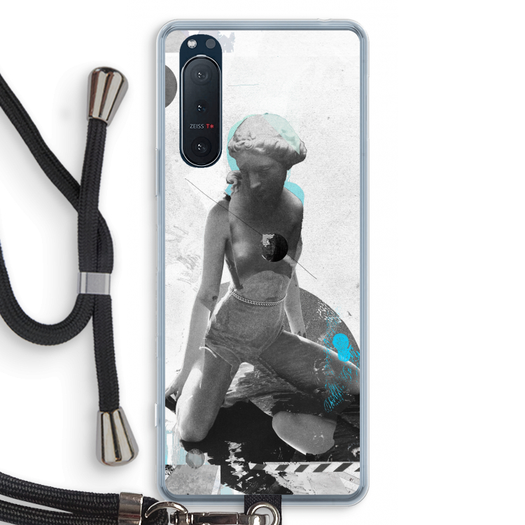 I will not feel a thing: Sony Xperia 5 II Transparant Hoesje met koord