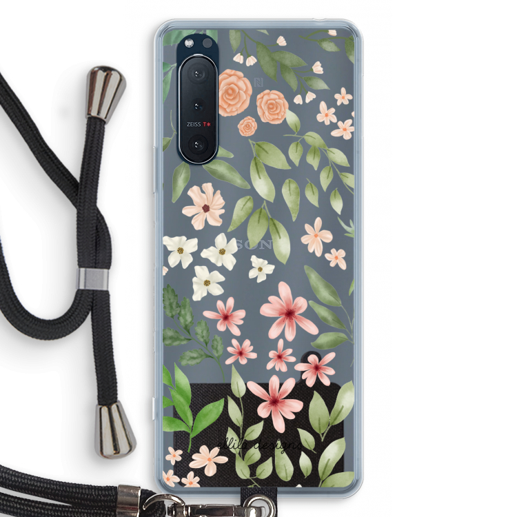 Botanical sweet flower heaven: Sony Xperia 5 II Transparant Hoesje met koord