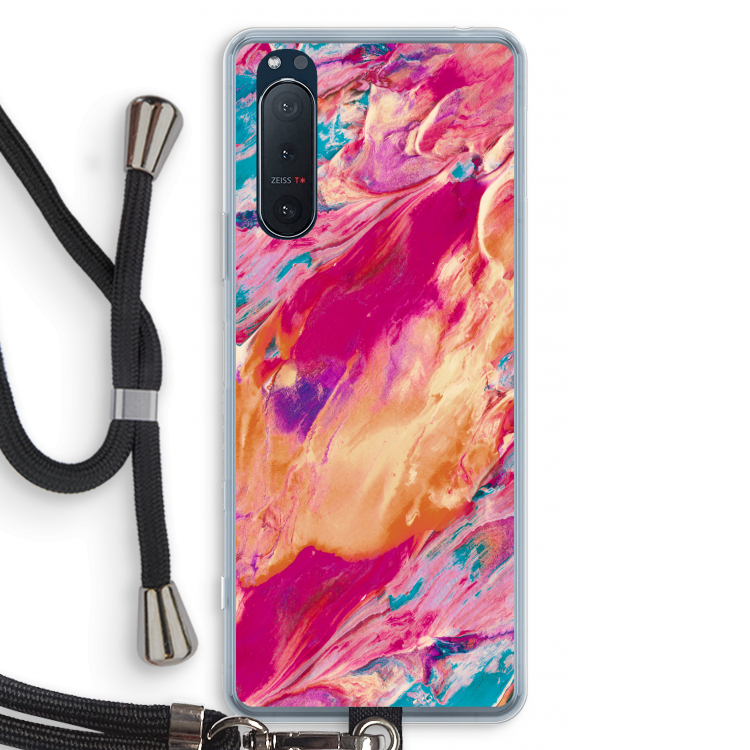 Pastel Echoes: Sony Xperia 5 II Transparant Hoesje met koord