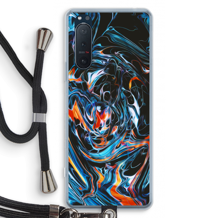 Black Unicorn: Sony Xperia 5 II Transparant Hoesje met koord