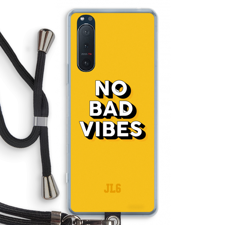 No Bad Vibes: Sony Xperia 5 II Transparant Hoesje met koord