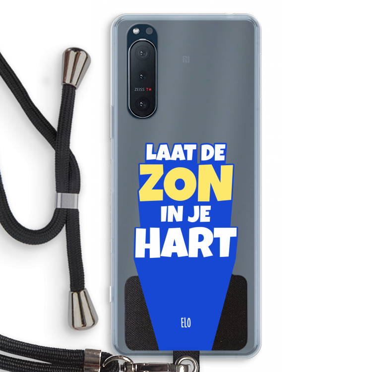 Laat de zon in je hart: Sony Xperia 5 II Transparant Hoesje met koord
