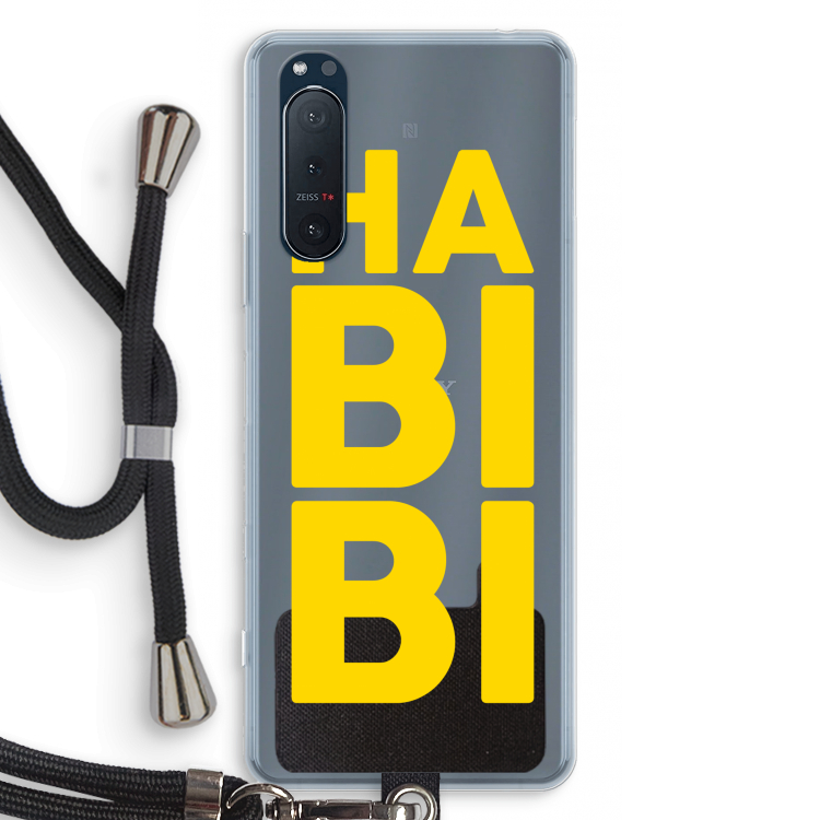 Habibi Blue: Sony Xperia 5 II Transparant Hoesje met koord