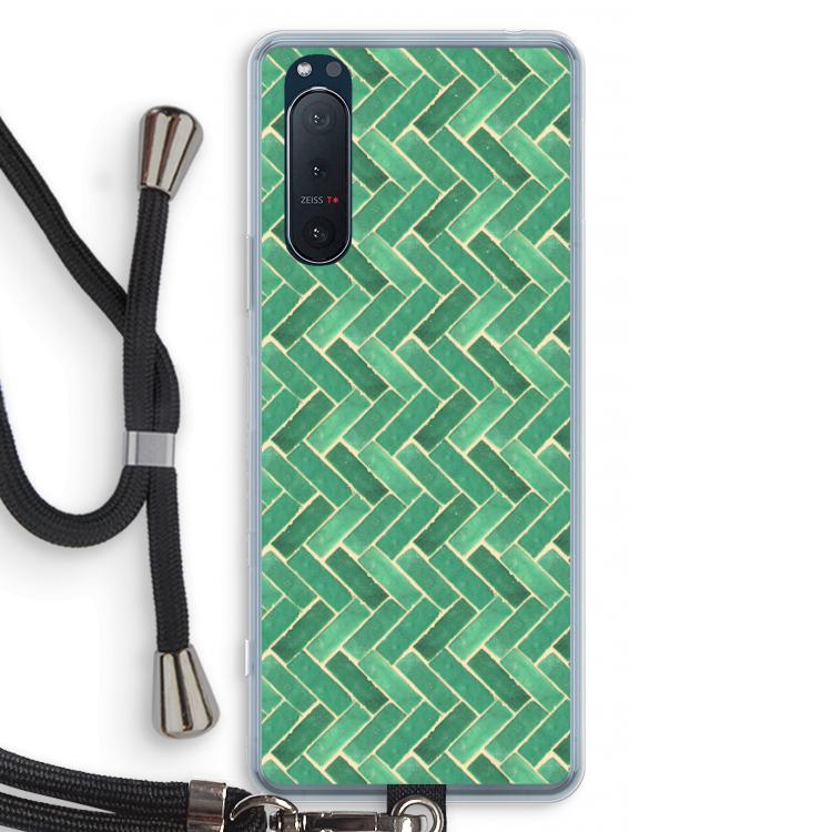 Moroccan tiles 2: Sony Xperia 5 II Transparant Hoesje met koord