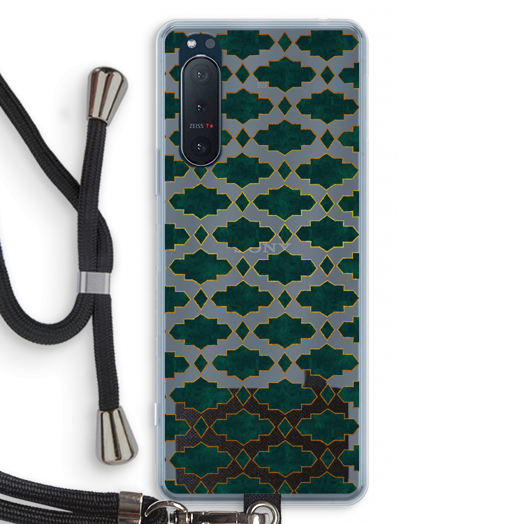 Moroccan tiles: Sony Xperia 5 II Transparant Hoesje met koord