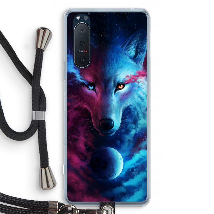 Where Light And Dark Meet: Sony Xperia 5 II Transparant Hoesje met koord