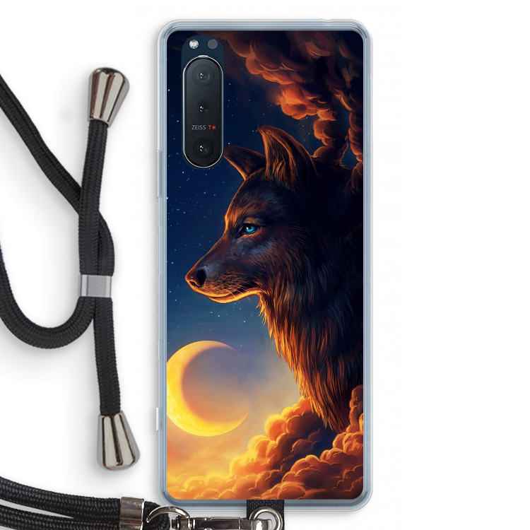 Night Guardian: Sony Xperia 5 II Transparant Hoesje met koord
