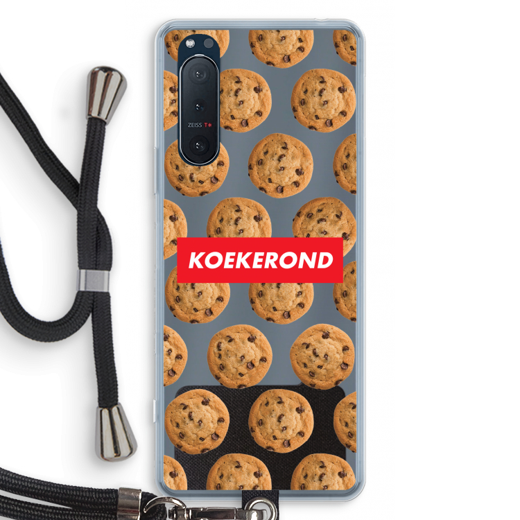Koekerond: Sony Xperia 5 II Transparant Hoesje met koord