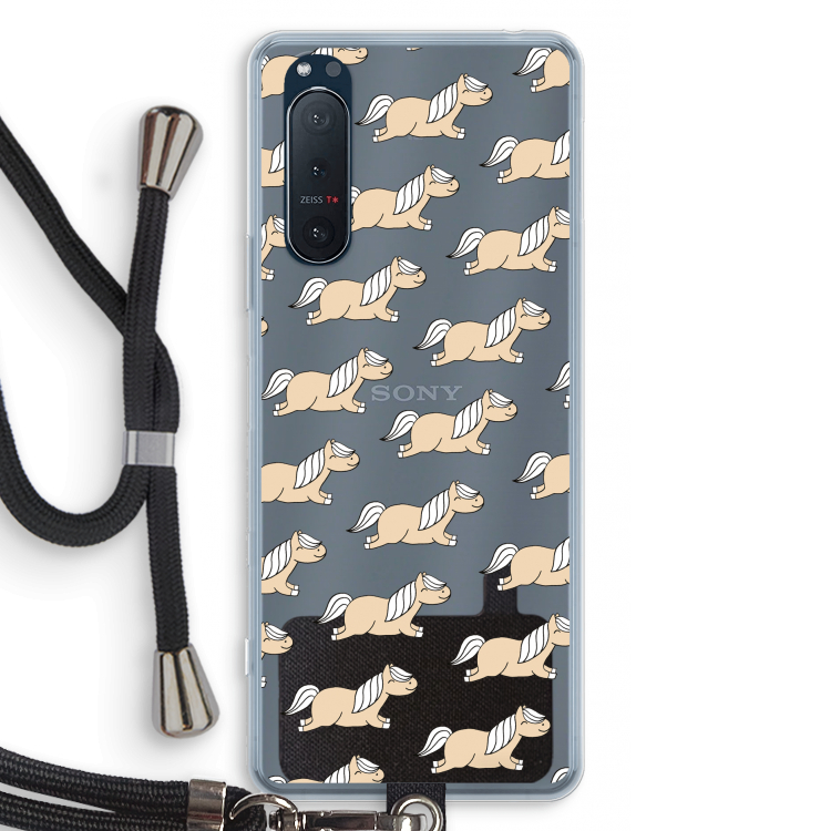 Ponys: Sony Xperia 5 II Transparant Hoesje met koord
