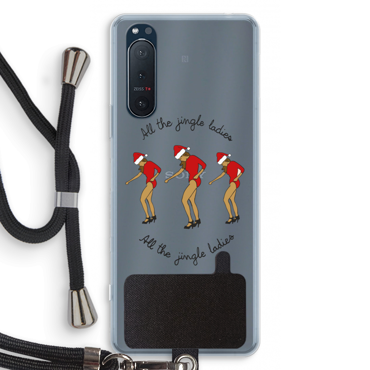 Jingle Ladies: Sony Xperia 5 II Transparant Hoesje met koord