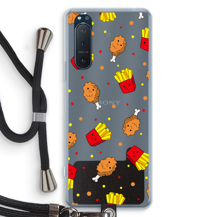 Chicken 'n Fries: Sony Xperia 5 II Transparant Hoesje met koord