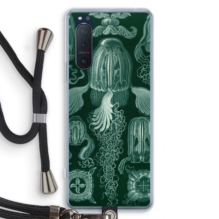 Haeckel Cubomedusae: Sony Xperia 5 II Transparant Hoesje met koord
