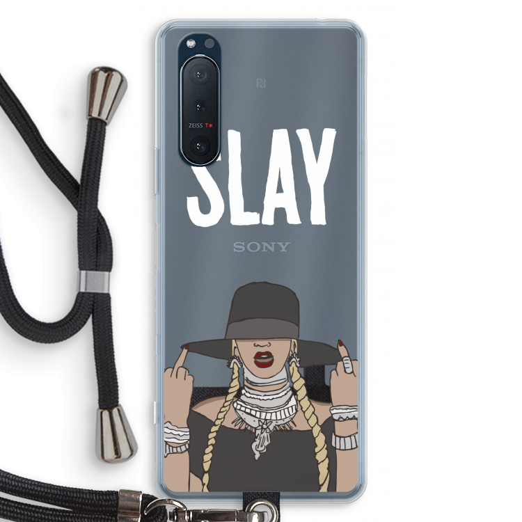 Slay All Day: Sony Xperia 5 II Transparant Hoesje met koord