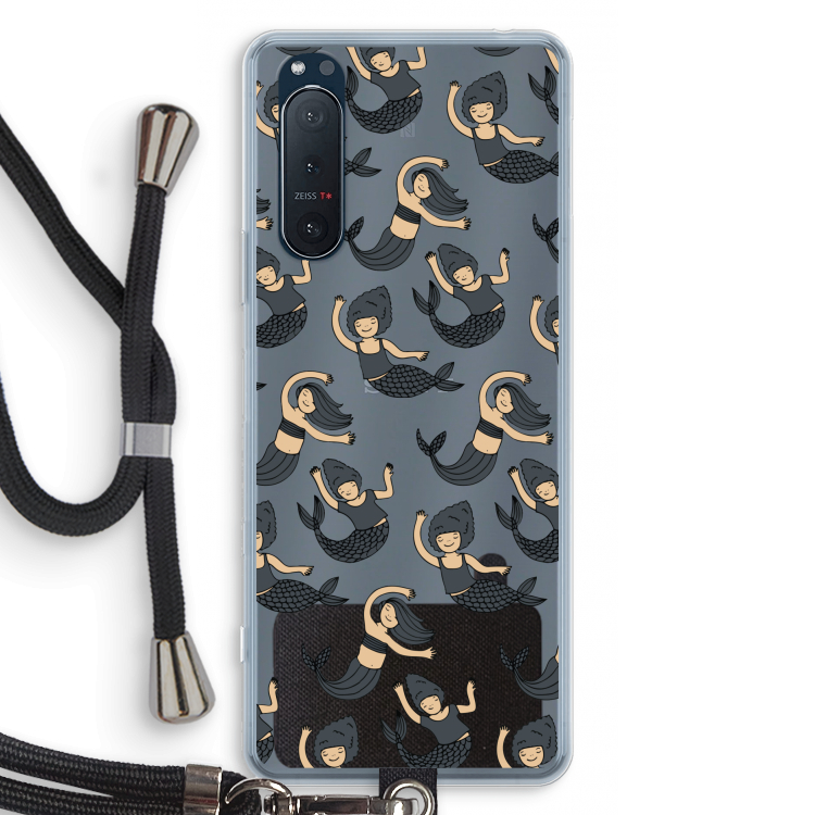 Zeemeermin: Sony Xperia 5 II Transparant Hoesje met koord
