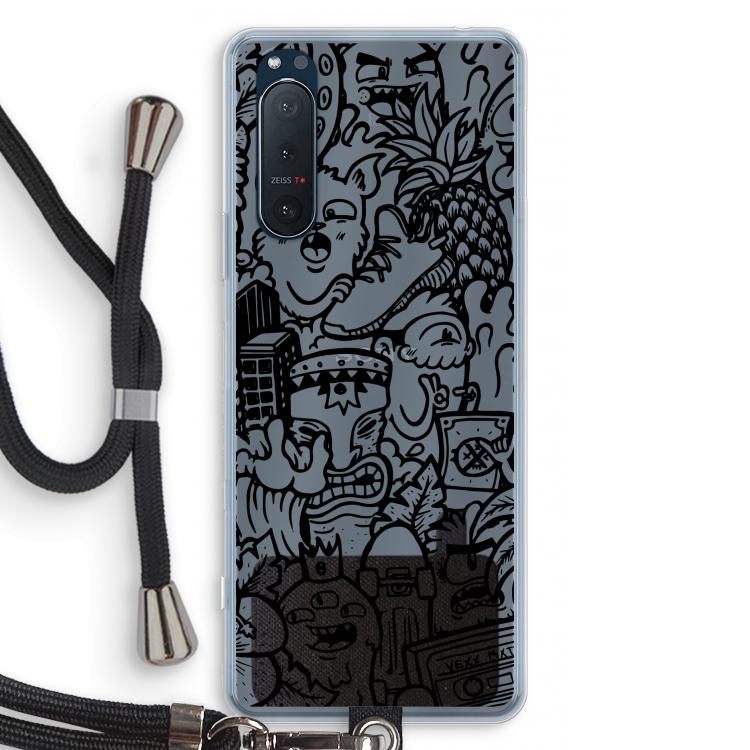 Vexx Black Mixtape: Sony Xperia 5 II Transparant Hoesje met koord