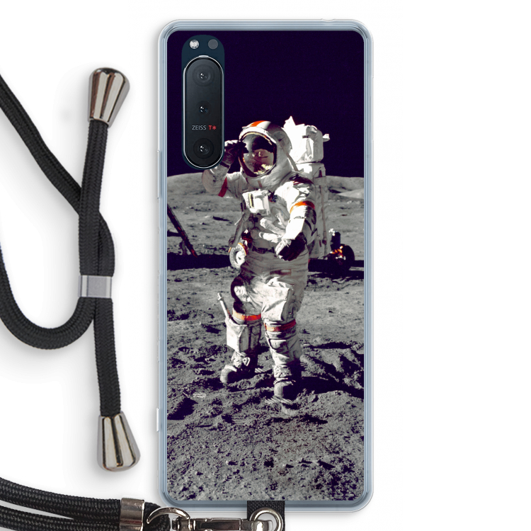 Spaceman: Sony Xperia 5 II Transparant Hoesje met koord