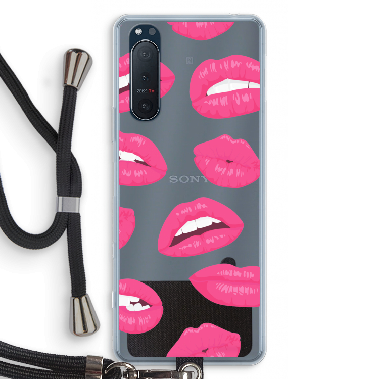 Bite my lip: Sony Xperia 5 II Transparant Hoesje met koord