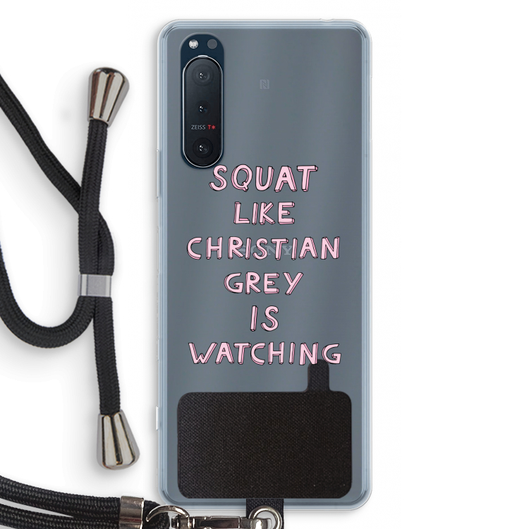 Christian Grey: Sony Xperia 5 II Transparant Hoesje met koord