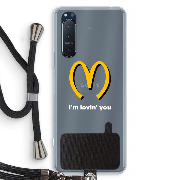 I'm lovin' you: Sony Xperia 5 II Transparant Hoesje met koord