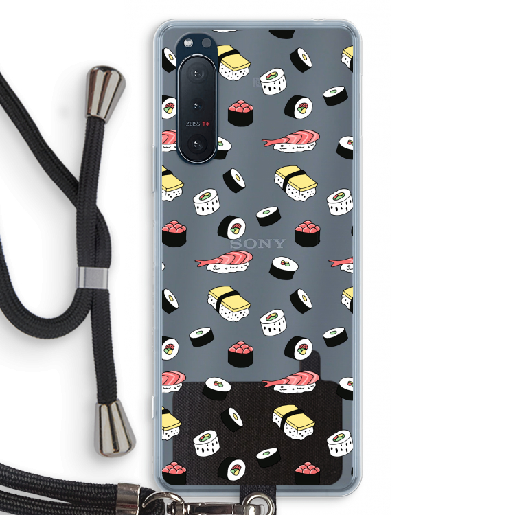 Sushi time: Sony Xperia 5 II Transparant Hoesje met koord