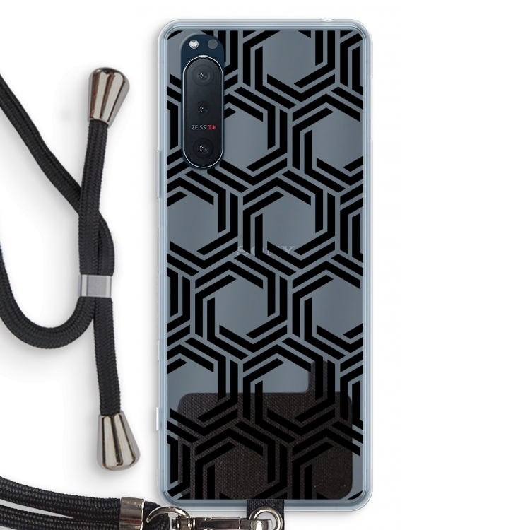 Geometrisch patroon: Sony Xperia 5 II Transparant Hoesje met koord