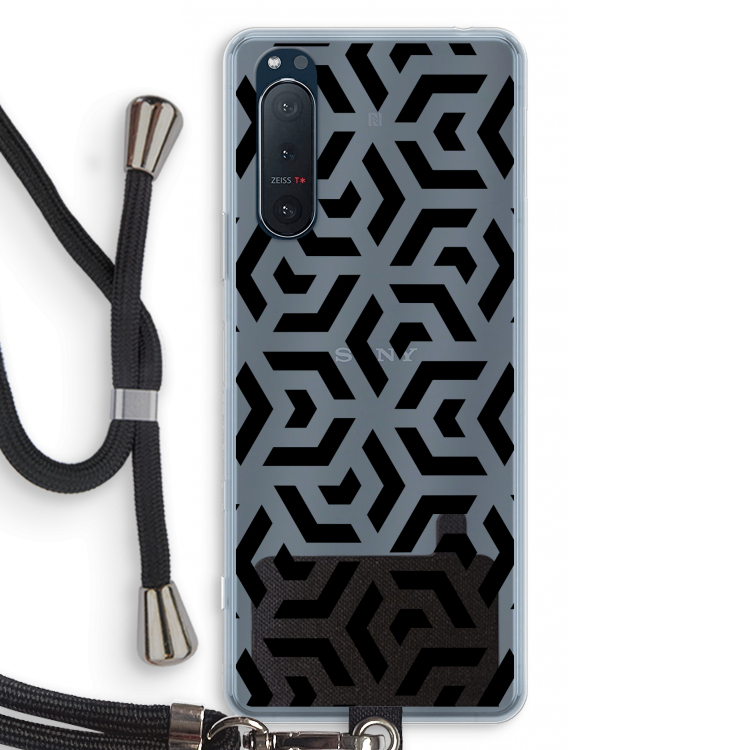 Crazy pattern: Sony Xperia 5 II Transparant Hoesje met koord