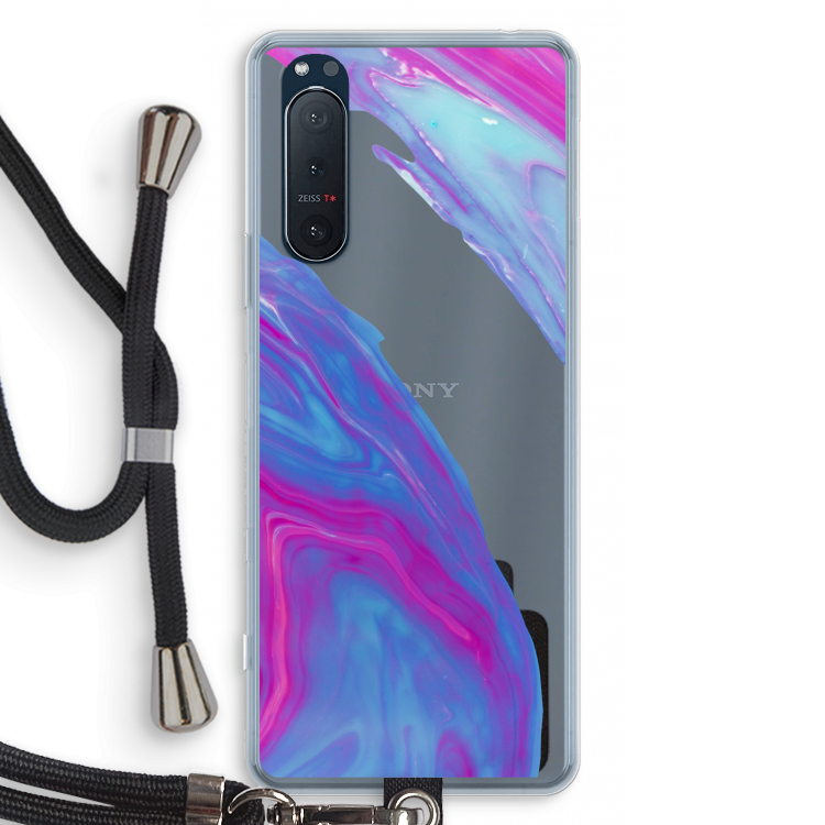 Zweverige regenboog: Sony Xperia 5 II Transparant Hoesje met koord