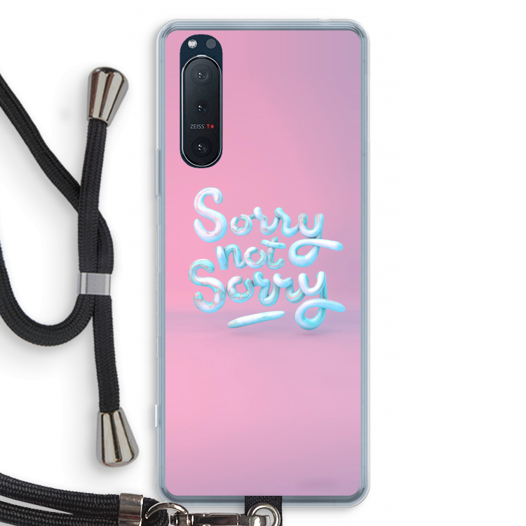 Sorry not sorry: Sony Xperia 5 II Transparant Hoesje met koord