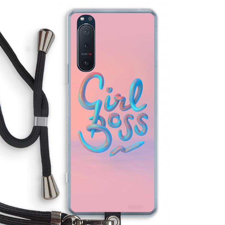 Girl boss: Sony Xperia 5 II Transparant Hoesje met koord