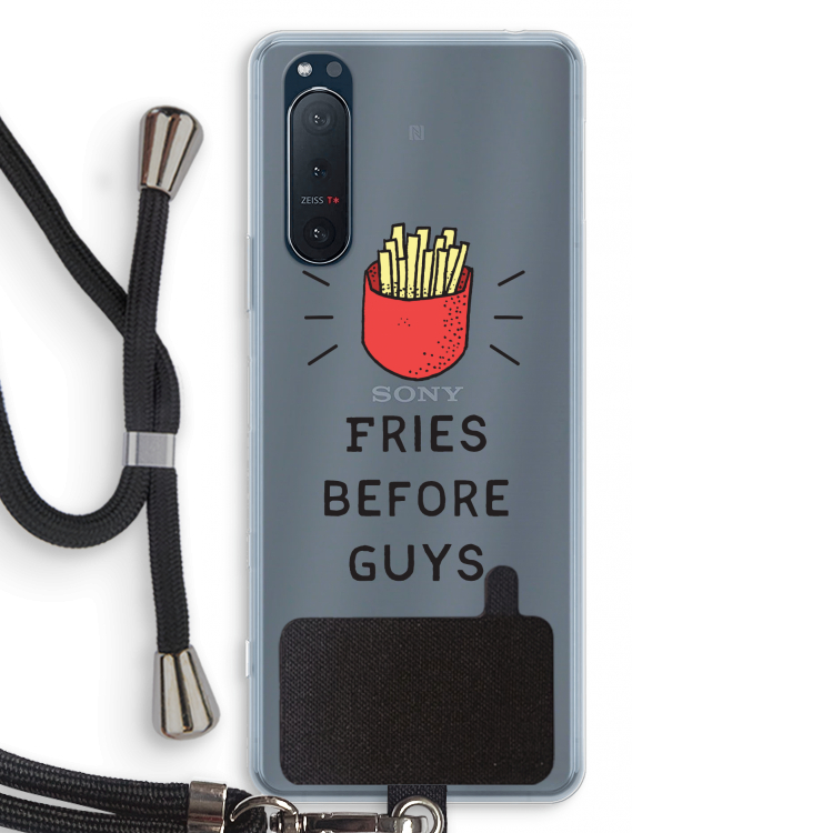 Fries before guys: Sony Xperia 5 II Transparant Hoesje met koord
