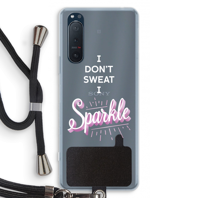Sparkle quote: Sony Xperia 5 II Transparant Hoesje met koord