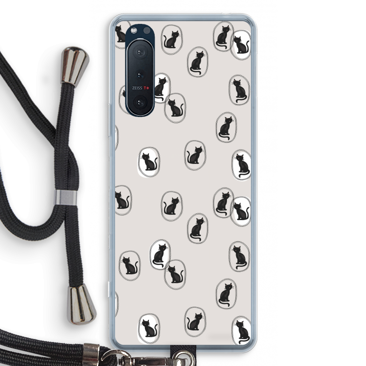 Miauw: Sony Xperia 5 II Transparant Hoesje met koord