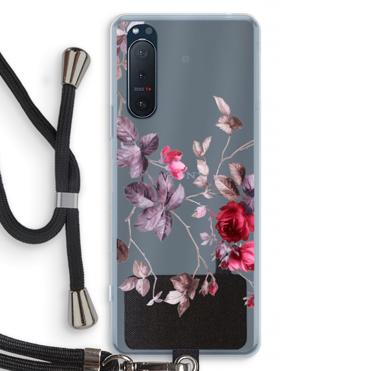 Mooie bloemen: Sony Xperia 5 II Transparant Hoesje met koord