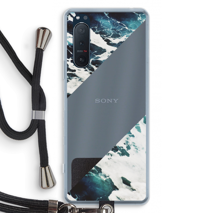 Golven: Sony Xperia 5 II Transparant Hoesje met koord