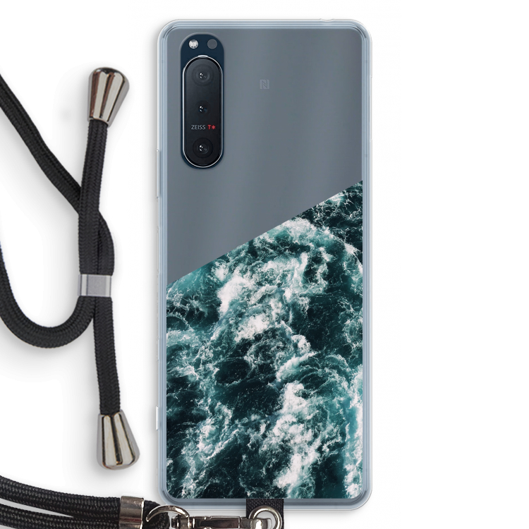 Zee golf: Sony Xperia 5 II Transparant Hoesje met koord