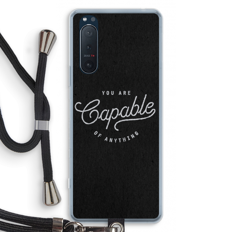 Capable: Sony Xperia 5 II Transparant Hoesje met koord